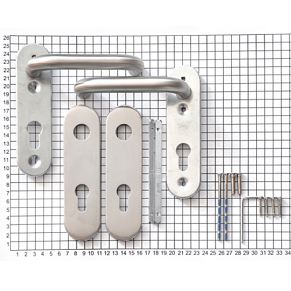 Изображение Ручки нажимные на планке Doorlock 038KP/F PZ72  №2